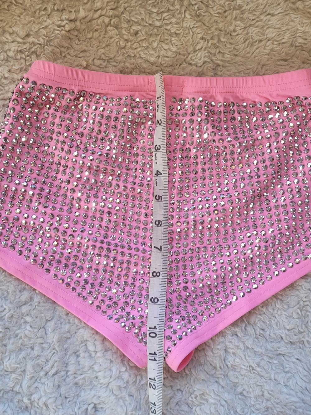 Hot & Delicious Showstopper Rhinestones High Waisted Shorts Pink Small - Picture 6 of 7